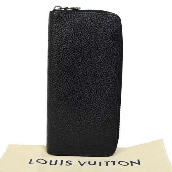 LOUIS VUITTON Zippy Wallet Vertical Long Bifold Taurillon Black - Picture 1 of 13